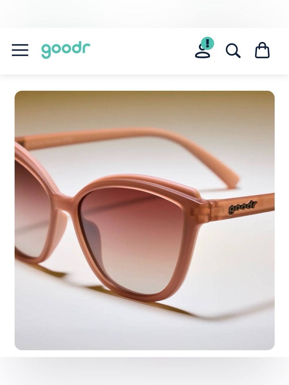 Goodr PounceG The Double Espresso effect, blush pink sunglasses. Brand New w box